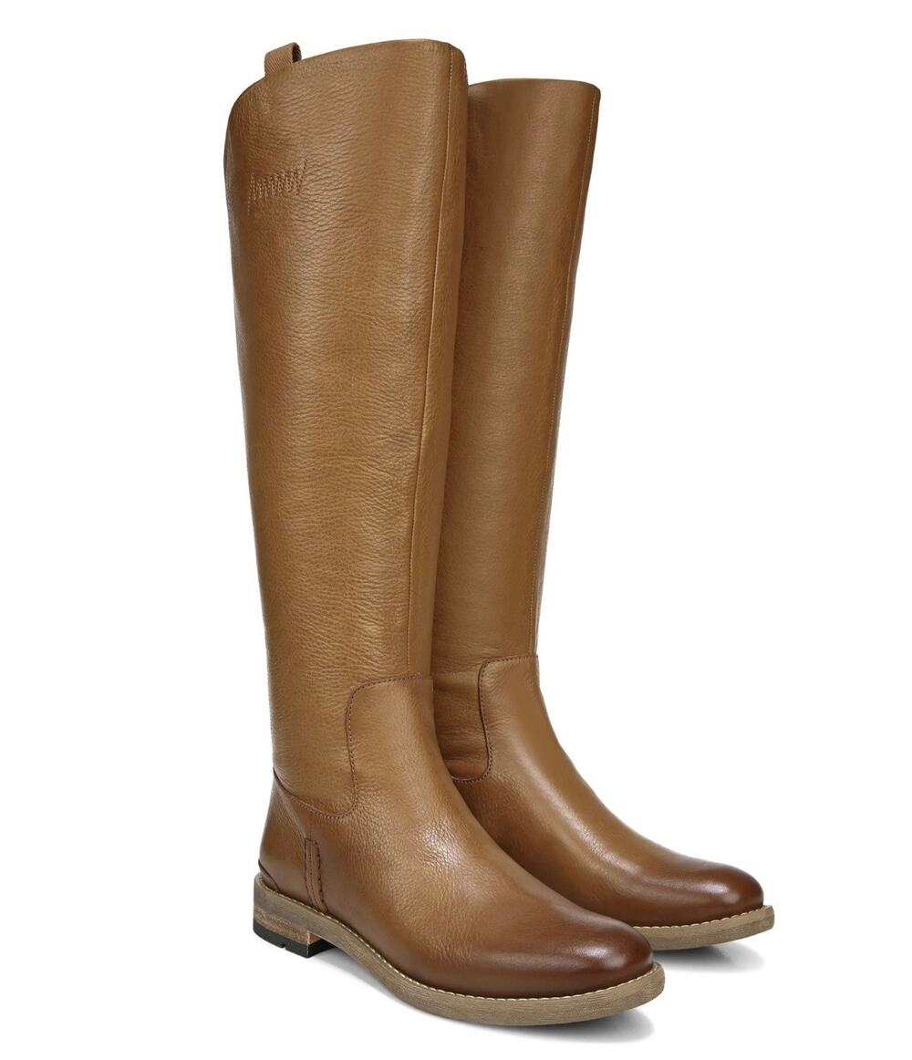 Franco Sarto Meyer Tall/Knee High Riding Boot Sz 7.5 Wide-Calf Brown Leather New